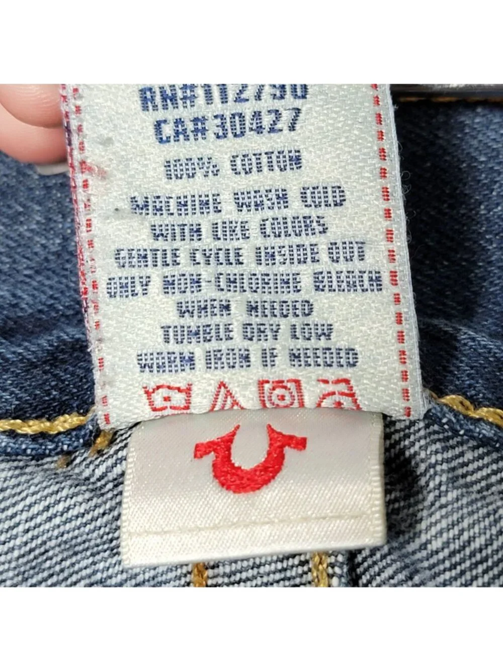 True Religion Mens Y2K Medium Wash Billy Flap Pockets Straight Leg Jeans Size 36
